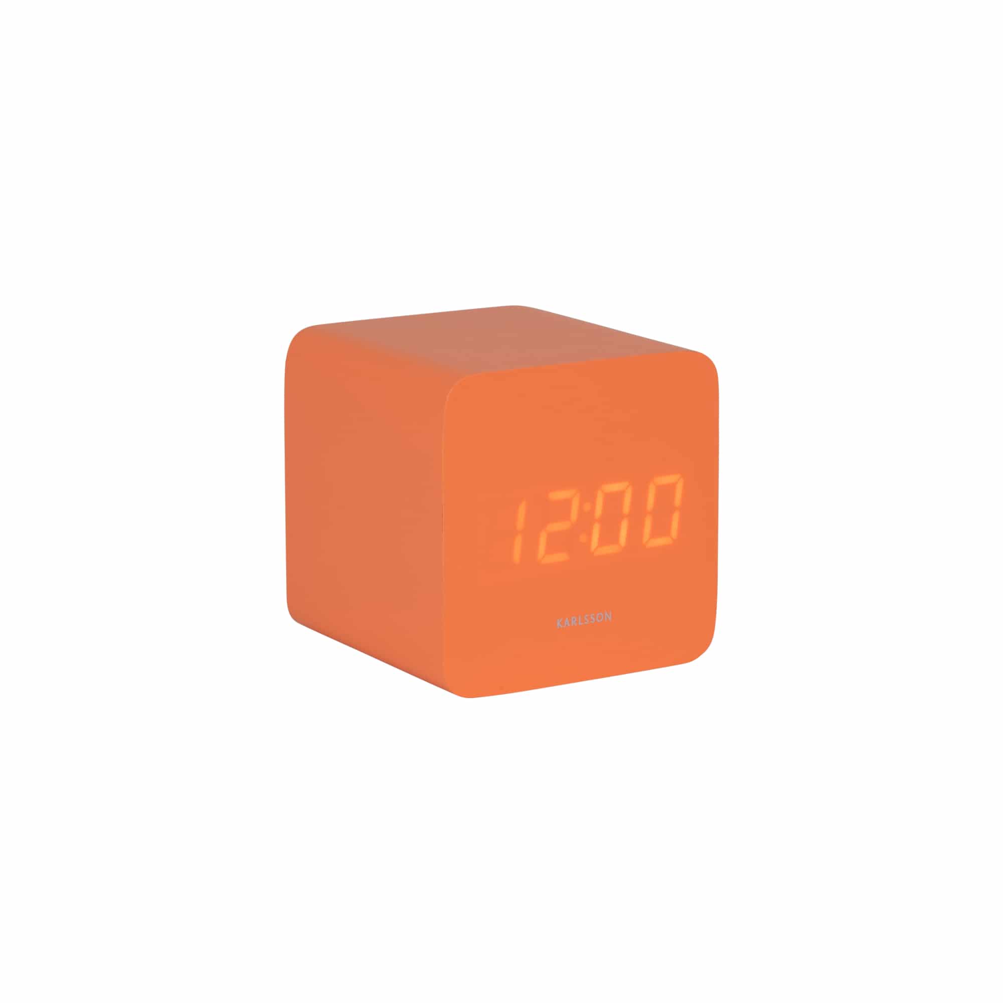 Karlsson wekker Spry Square - oranje - 6.6x6.8x6.6cm - Vaderdag - Vade