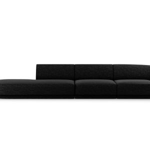 Micadoni linker bank Miley 4-zits, chenille, zwart – 90x323x70cm Micadoni linker bank Miley 4-zits, chenille, zwart – 90x323x70cm