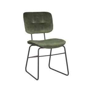 LABEL51 Eetkamerstoel Dez – Groen Velvet – Set van 2