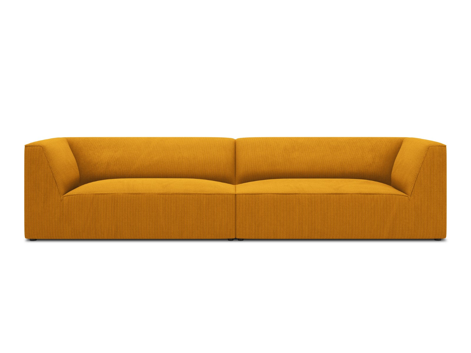 Micadoni Bank Ruby 4-zits, ribfluwelen, geel - 93x302x69cm
