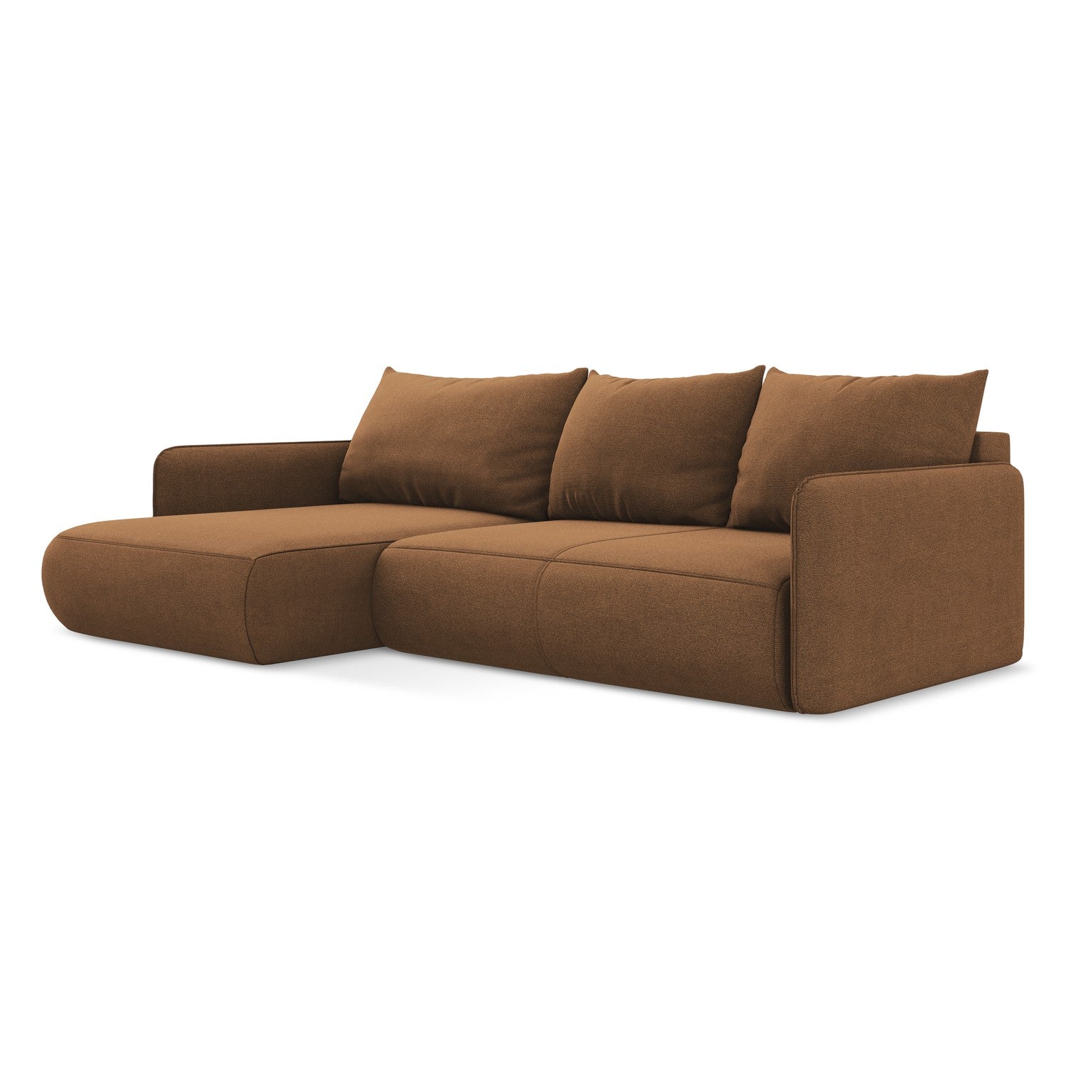 LaMiaSofa hoekbank links Palermo - textuurstof - terracotta - 240x148x
