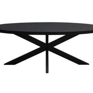 Livingfurn eetkamertafel Ovaal – mangohout – 210 cm – zwart