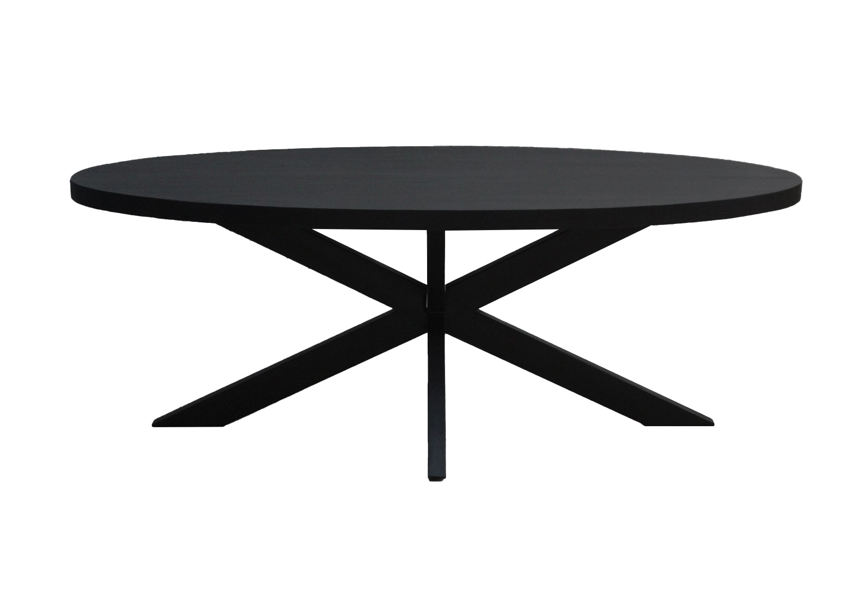 Livingfurn eetkamertafel Ovaal - mangohout - 210 cm - zwart