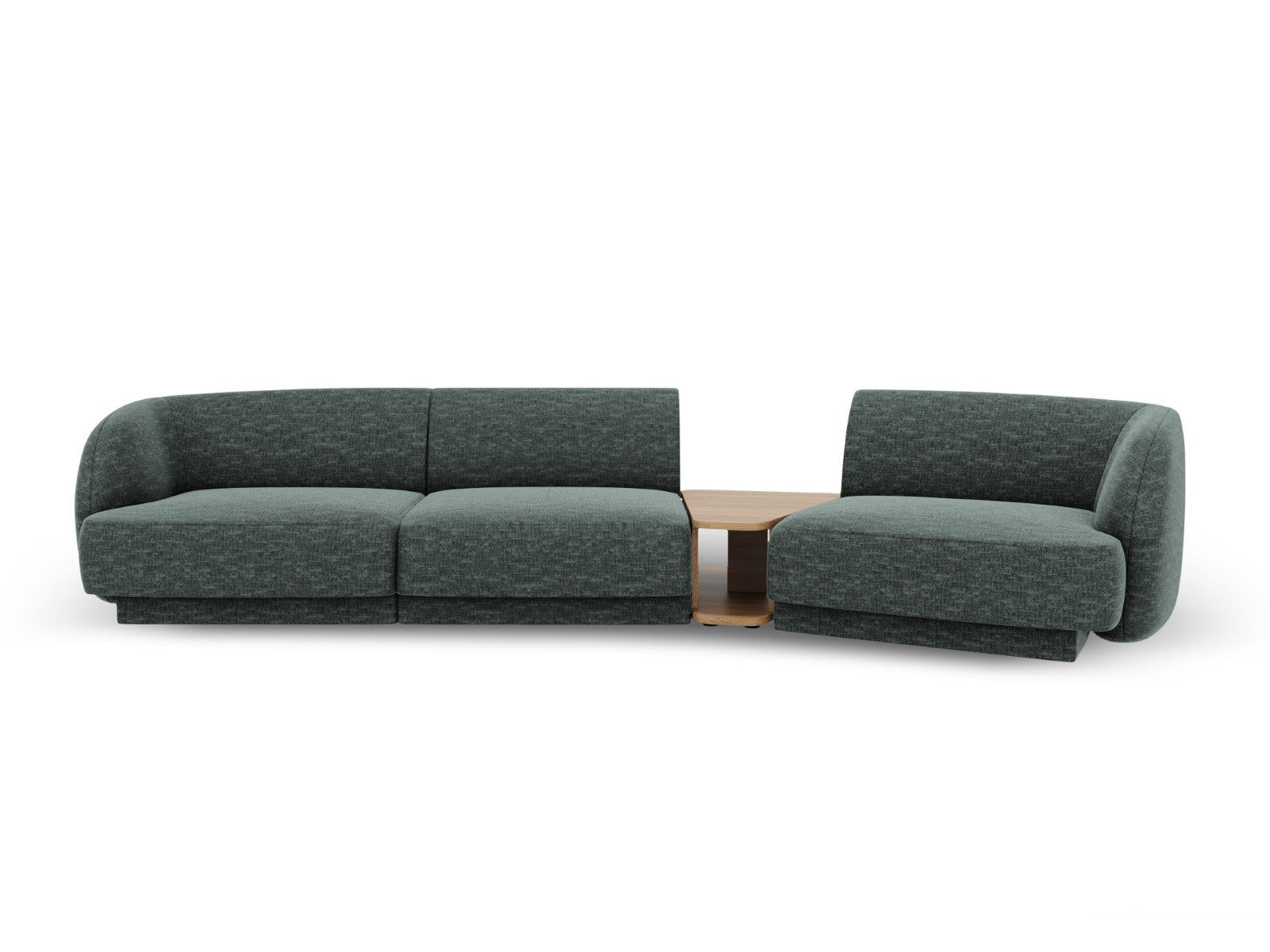 Micadoni Rechte modulaire bank Miley 3-zits, chenille, olie - 126x303x