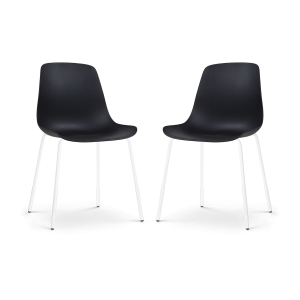 Nolon Nora-Pip Eetkamerstoelen Set van 2 – Zwart – Wit Onderstel Nolon Nora-Pip Eetkamerstoelen Set van 2 – Zwart – Wit Onderstel