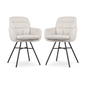 Nolon Noa-Mia Eetkamerstoelen Set van 2 – Beige – Zwarte Poten Nolon Noa-Mia Eetkamerstoelen Set van 2 – Beige – Zwarte Poten