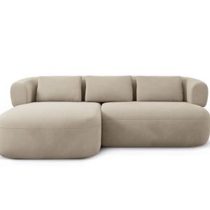 Micadoni linker hoekbank Jenny 5-zits, flueel beige – 145x200x73cm Micadoni linker hoekbank Jenny 5-zits, flueel beige – 145x200x73cm
