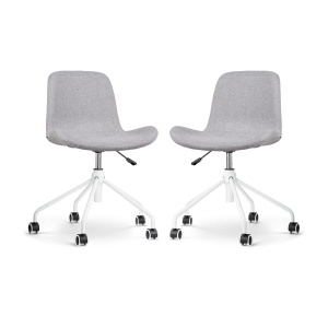 Nolon Nout-Fé Bureaustoelen Set van 2 – Lichtgrijs – Wit Onderstel Nolon Nout-Fé Bureaustoelen Set van 2 – Lichtgrijs – Wit Onderstel
