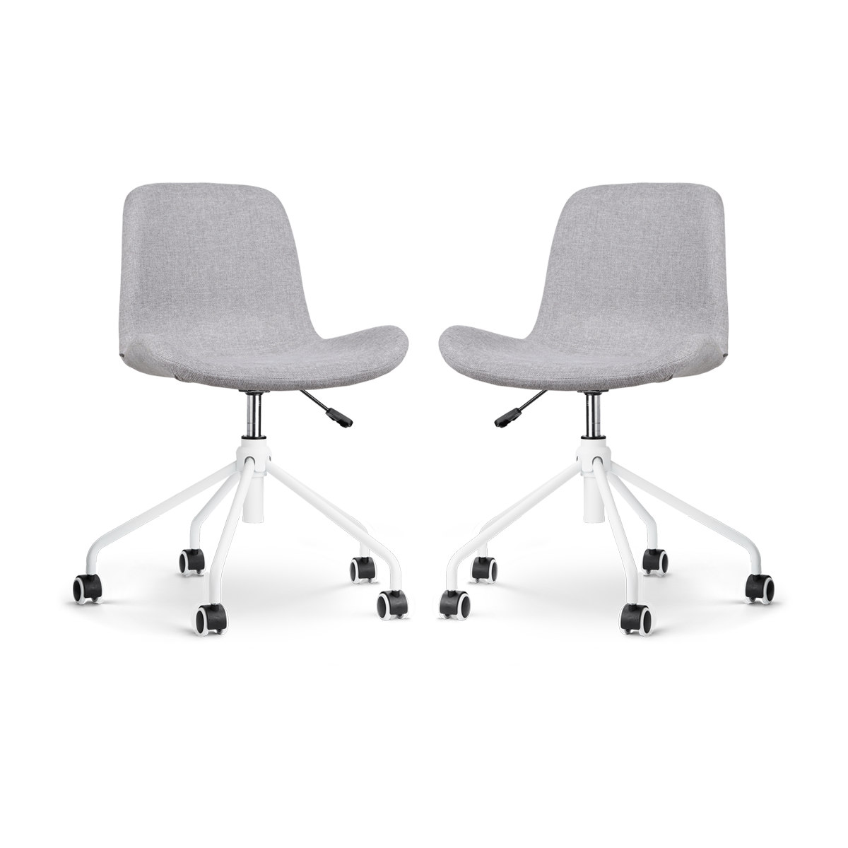 Nolon Nout-Fé Bureaustoelen Set van 2 - Lichtgrijs - Wit Onderstel