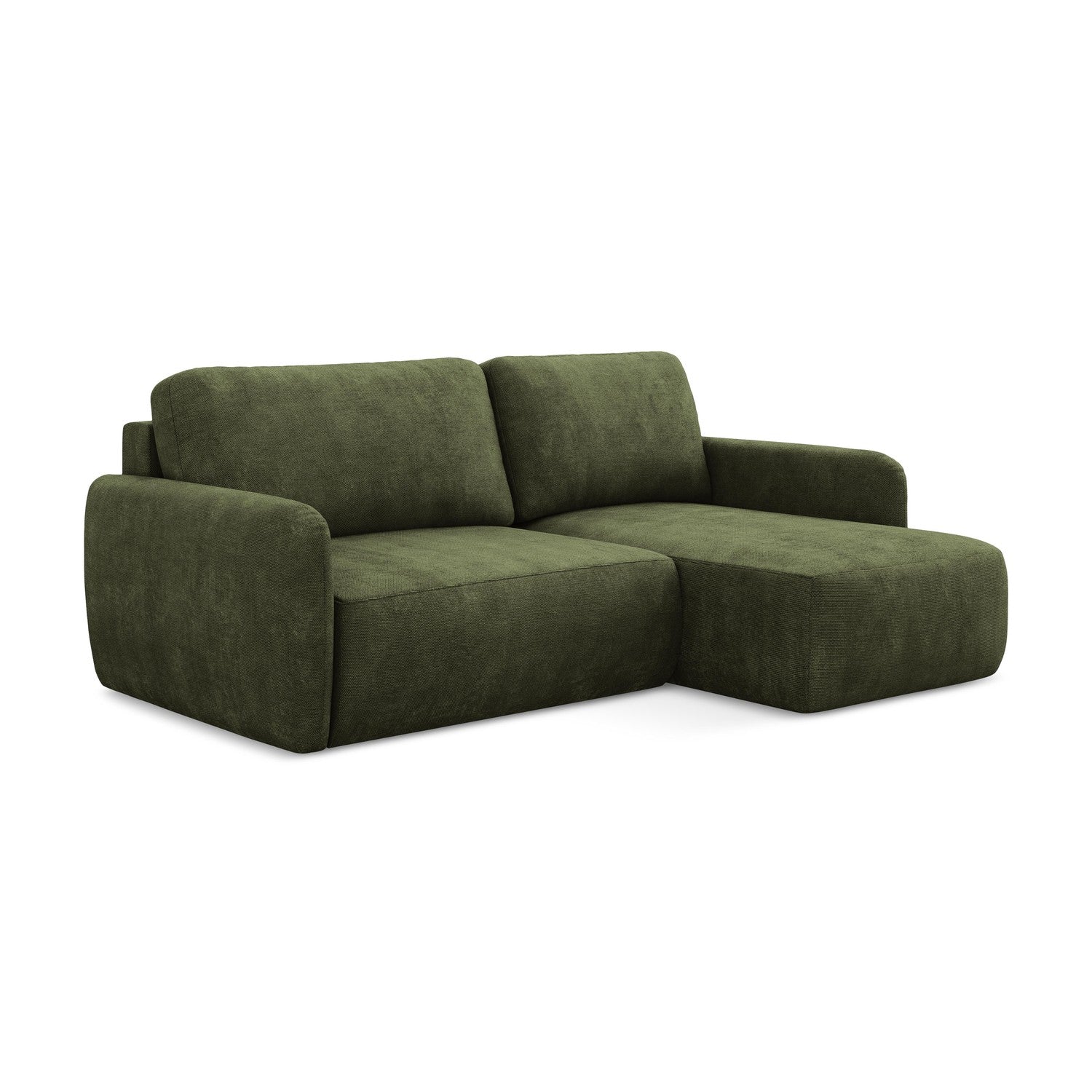 LaMiaSofa hoekbank rechts Corle - chenille stof - olijf - 207x148x86