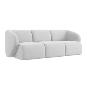 LaMiaSofa 3-zits bank Cervo – bouclé – zilver – 244x94x75