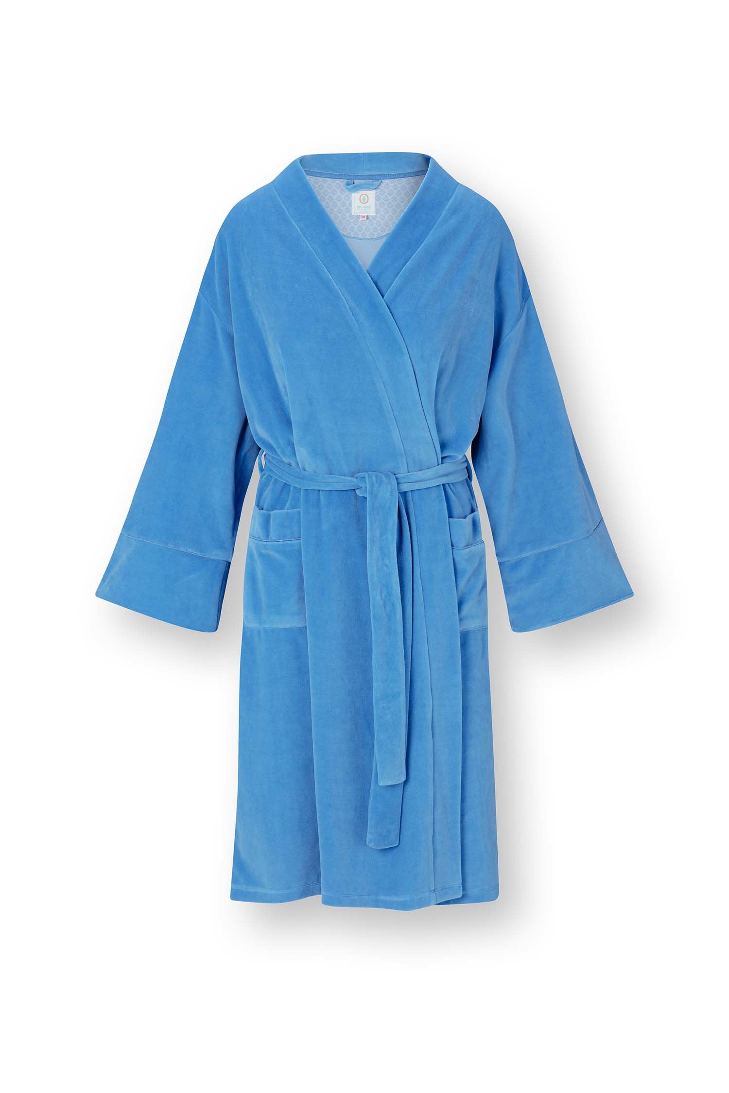 Pip Studio - Naomi Kimono Dames - Velvet - Blauw - XXL