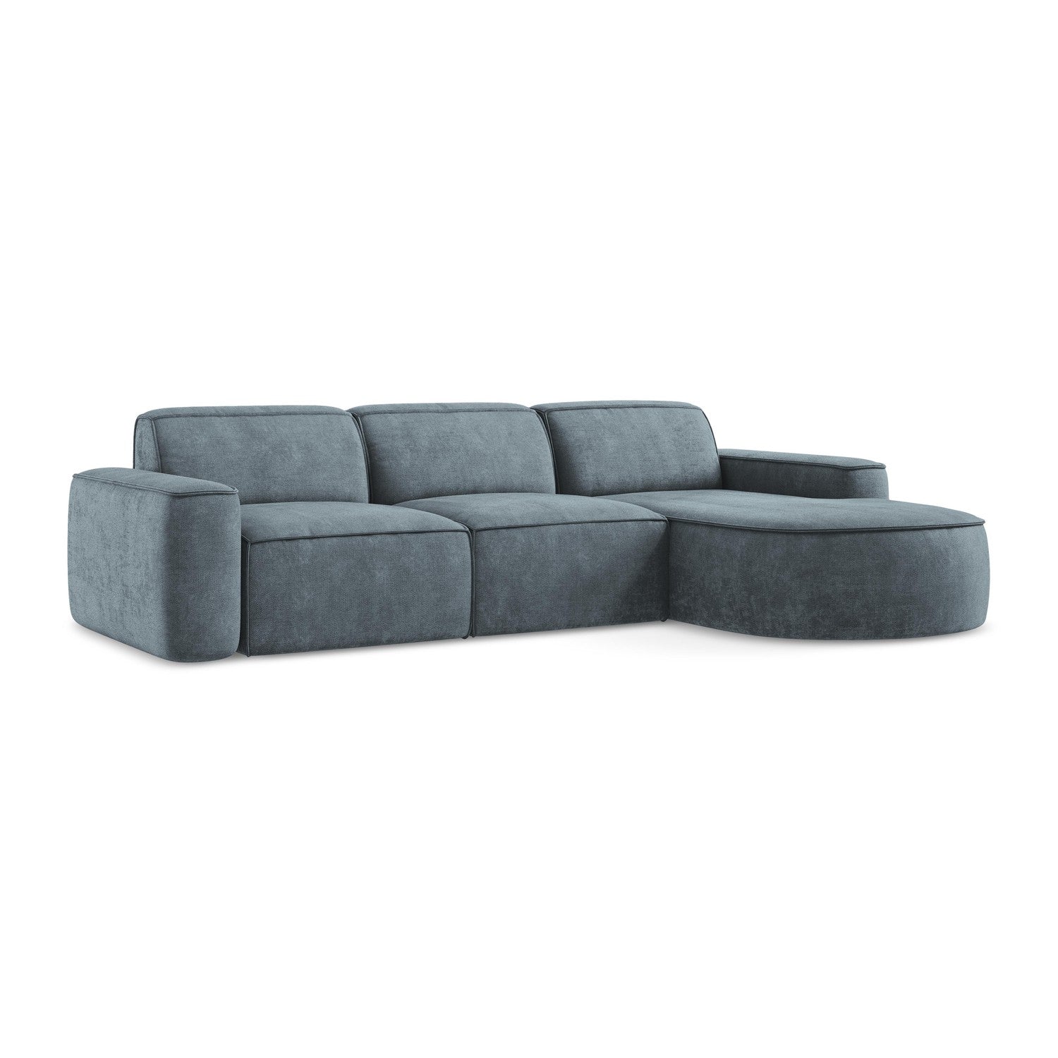 LaMiaSofa hoekbank rechts Melissa - chenille stof - jeans - 284x166x70