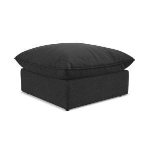LaMiaSofa Poef Ravenna – velours – zwart – 75x75x45 LaMiaSofa Poef Ravenna – velours – zwart – 75x75x45