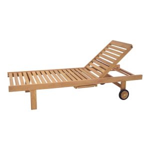 Lesli Living ligbed teak – zwart – 200x65x37cm Lesli Living ligbed teak – zwart – 200x65x37cm