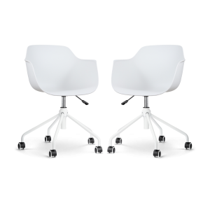 Nolon Nout-Puk Bureaustoelen Set van 2 – Wit – Wit Onderstel Nolon Nout-Puk Bureaustoelen Set van 2 – Wit – Wit Onderstel