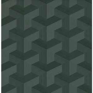 Origin Wallcoverings behang grafisch 3D motief donkergroen – 50 x 900 Origin Wallcoverings behang grafisch 3D motief donkergroen – 50 x 900