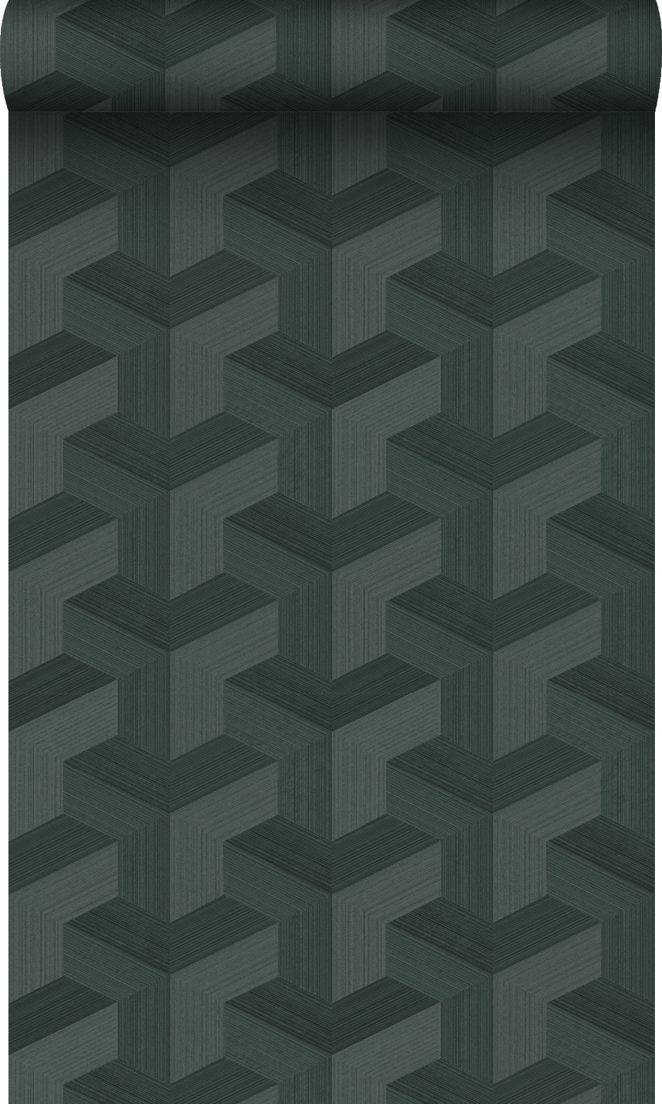 Origin Wallcoverings behang grafisch 3D motief donkergroen - 50 x 900