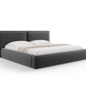 Micadoni Opbergbed met hoofdeinde Jodie 200x200cm, flueel, grijs – 228 Micadoni Opbergbed met hoofdeinde Jodie 200x200cm, flueel, grijs – 228
