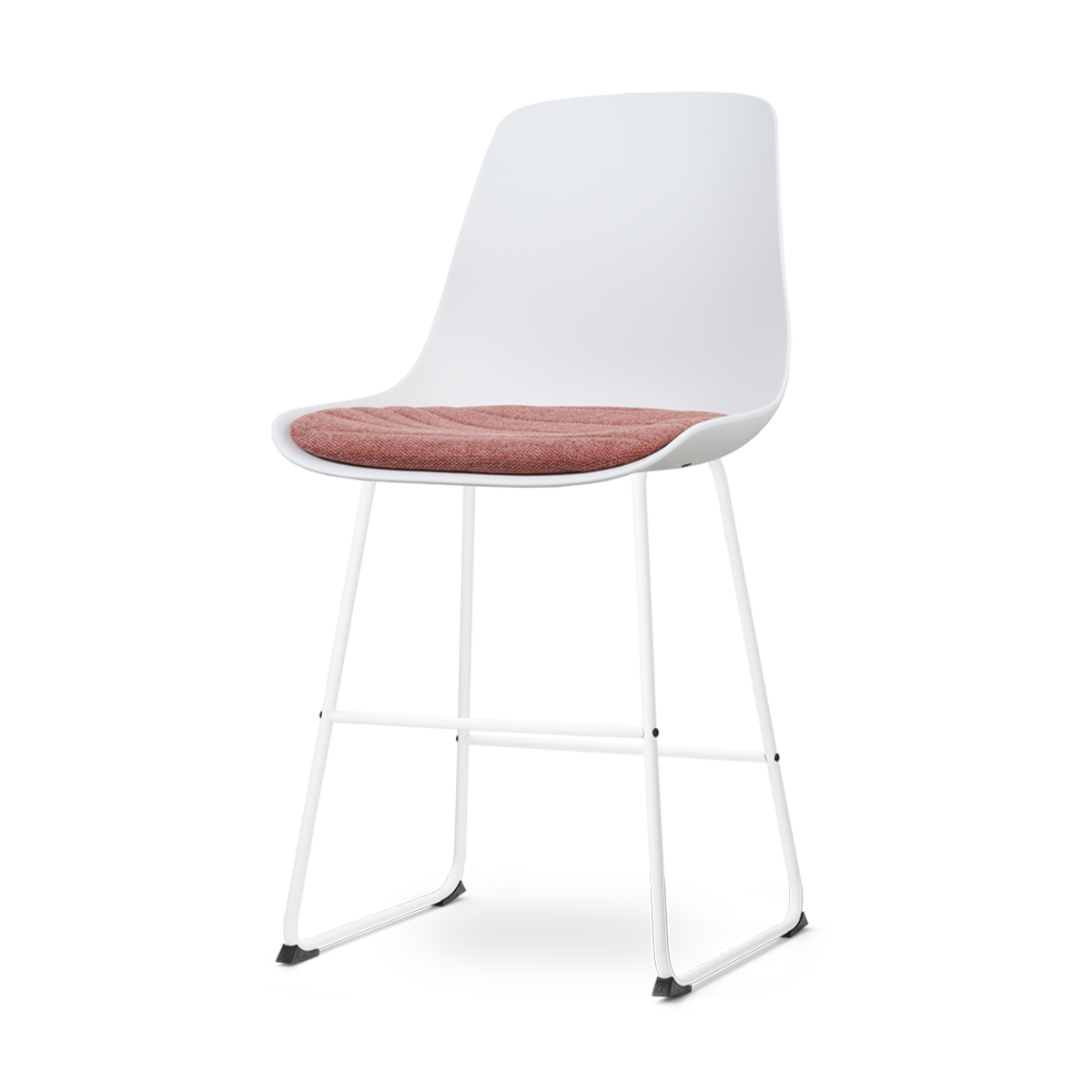 Nolon Nino-Liv Barkruk Wit - Terracotta Kussen - Wit Frame - 65cm