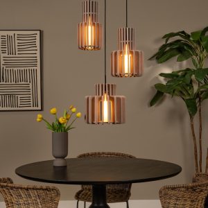 Lucide hanglamp ROLLO – 3xE27 – Taupe Lucide hanglamp ROLLO – 3xE27 – Taupe