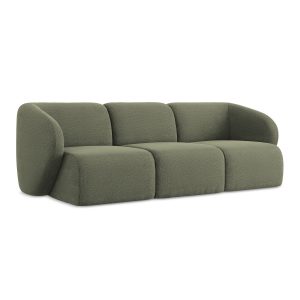 LaMiaSofa 3-zits bank Cervo – bouclé – olijf – 244x94x75