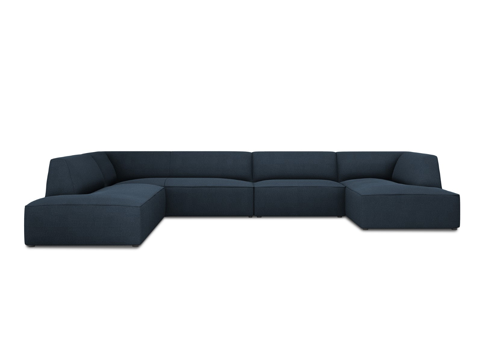 Micadoni Panoramische hoekbank links Ruby 7-zits, structurele stof, ma