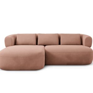 Micadoni linker hoekbank Jenny 5-zits, flueel terracotta – 145x200x73c Micadoni linker hoekbank Jenny 5-zits, flueel terracotta – 145x200x73c