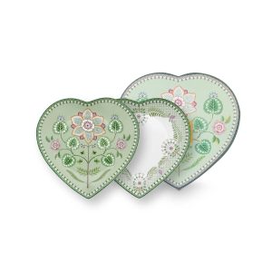 Pip Studio Bordenset Hart – Lily&Lotus – Groen – 23cm – Set van 2 Pip Studio Bordenset Hart – Lily&Lotus – Groen – 23cm – Set van 2