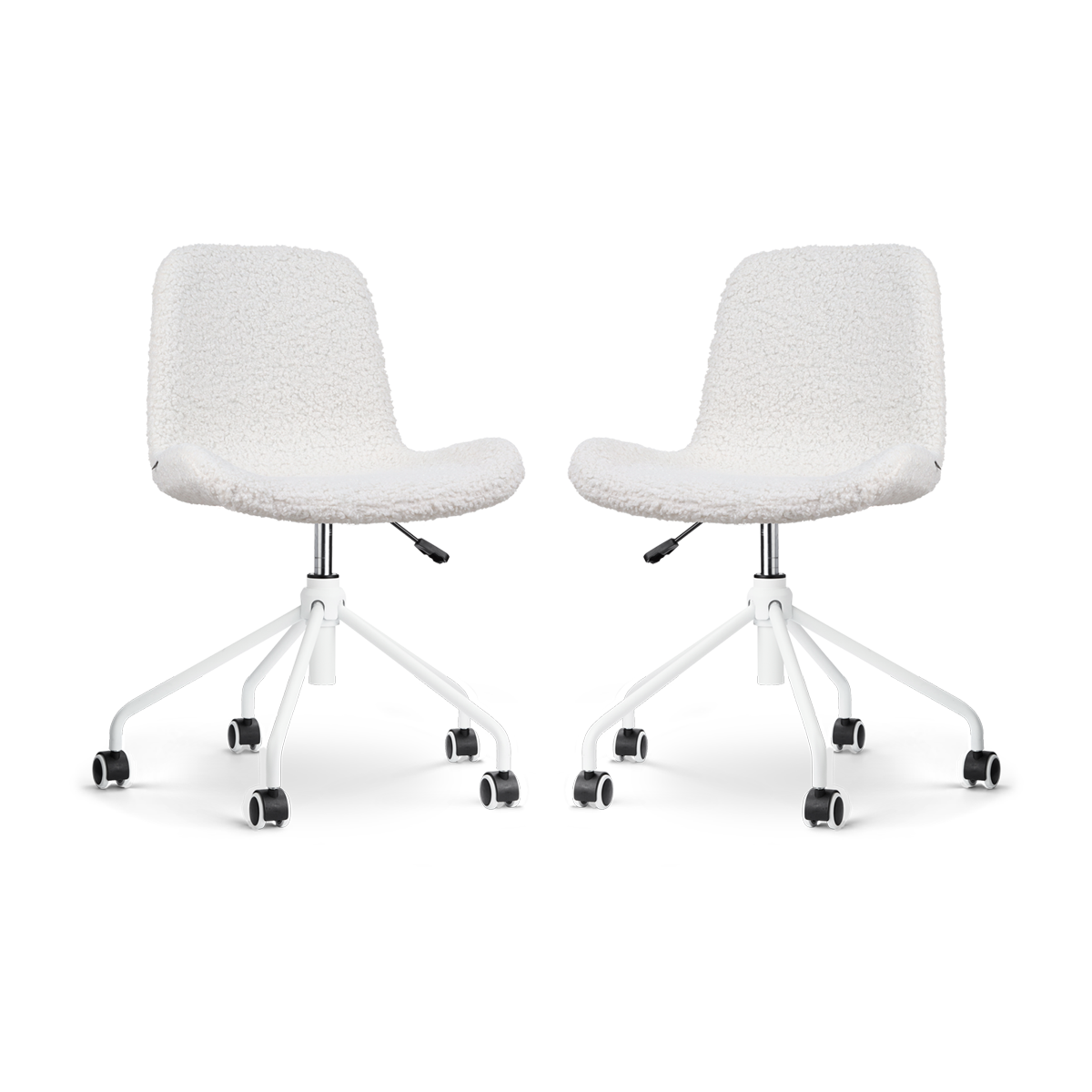 Nolon Nout-Fé Bureaustoelen Set van 2 - Teddy Wit - Wit Onderstel