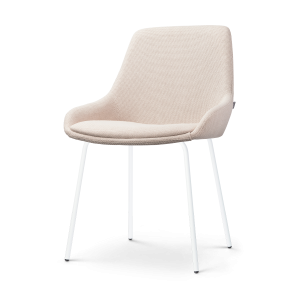 Nolon Nora-Isa Eetkamerstoel Beige – Stof – Wit Onderstel Nolon Nora-Isa Eetkamerstoel Beige – Stof – Wit Onderstel