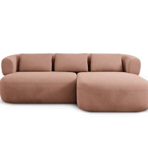 Micadoni rechter hoekbank Jenny 5-zits, flueel terracotta – 145x200x73 Micadoni rechter hoekbank Jenny 5-zits, flueel terracotta – 145x200x73