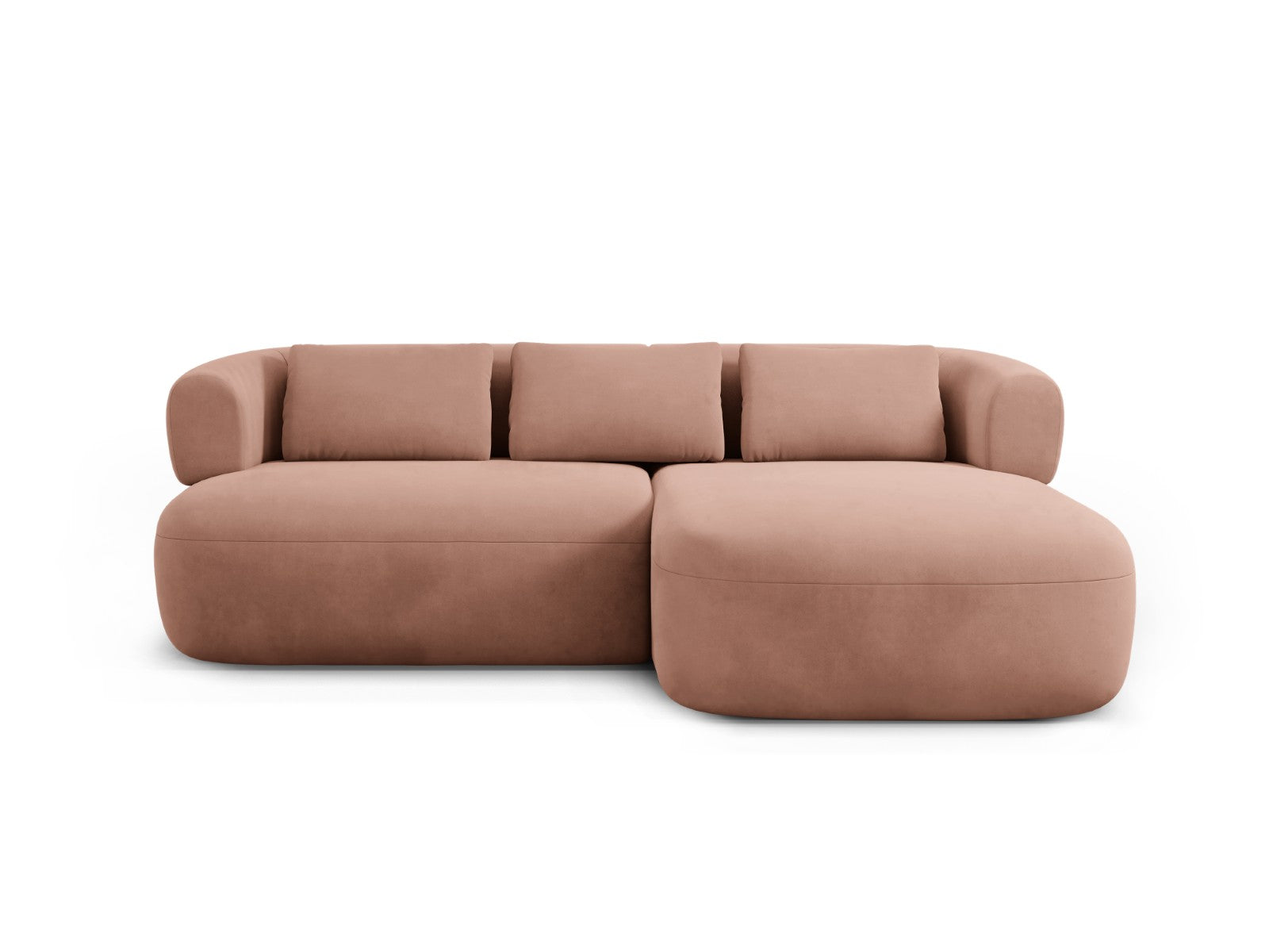 Micadoni rechter hoekbank Jenny 5-zits, flueel terracotta - 145x200x73