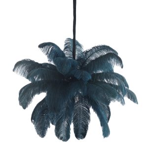 Light & Living hanglamp FEATHER – blauw – Ø80x80cm Light & Living hanglamp FEATHER – blauw – Ø80x80cm