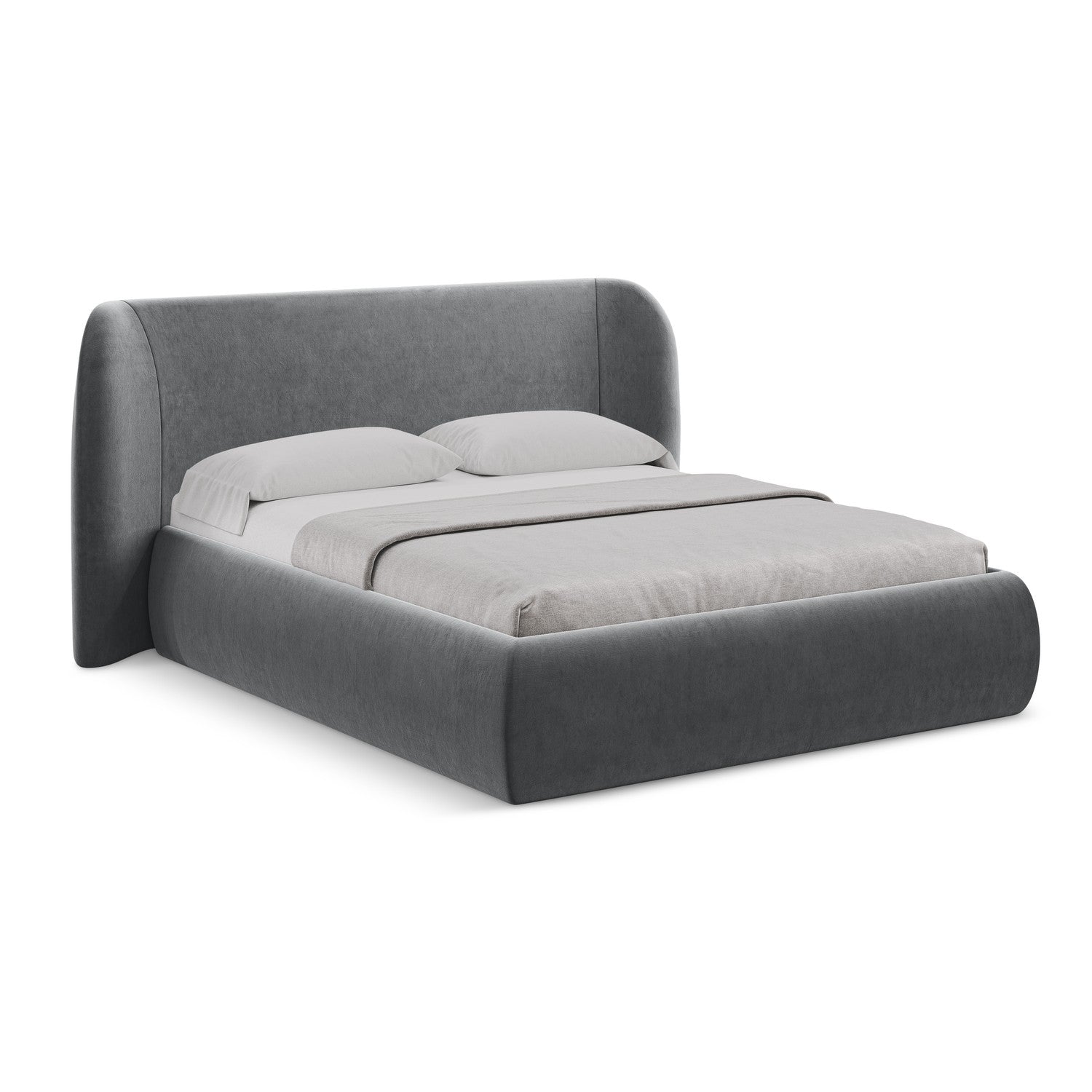 LaMiaSofa Bed met opbergruimte Trieste - velours - staal - 230x215x110