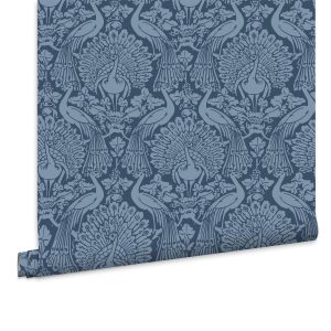 Laura Ashley Vliesbehang – Peacock Damask Dusky Seaspray – 10mx52cm Laura Ashley Vliesbehang – Peacock Damask Dusky Seaspray – 10mx52cm