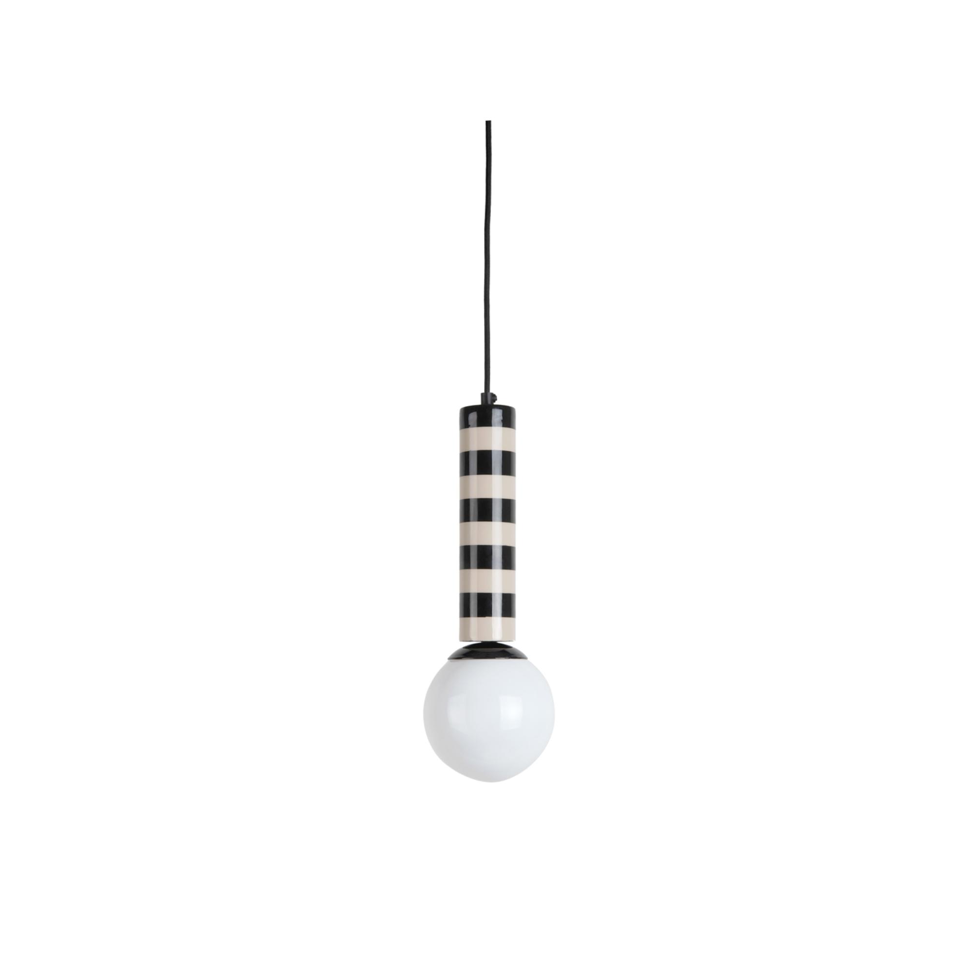 Leitmotiv hanglamp Rayado - grijs - 12x12x38cm - Paddenstoellamp