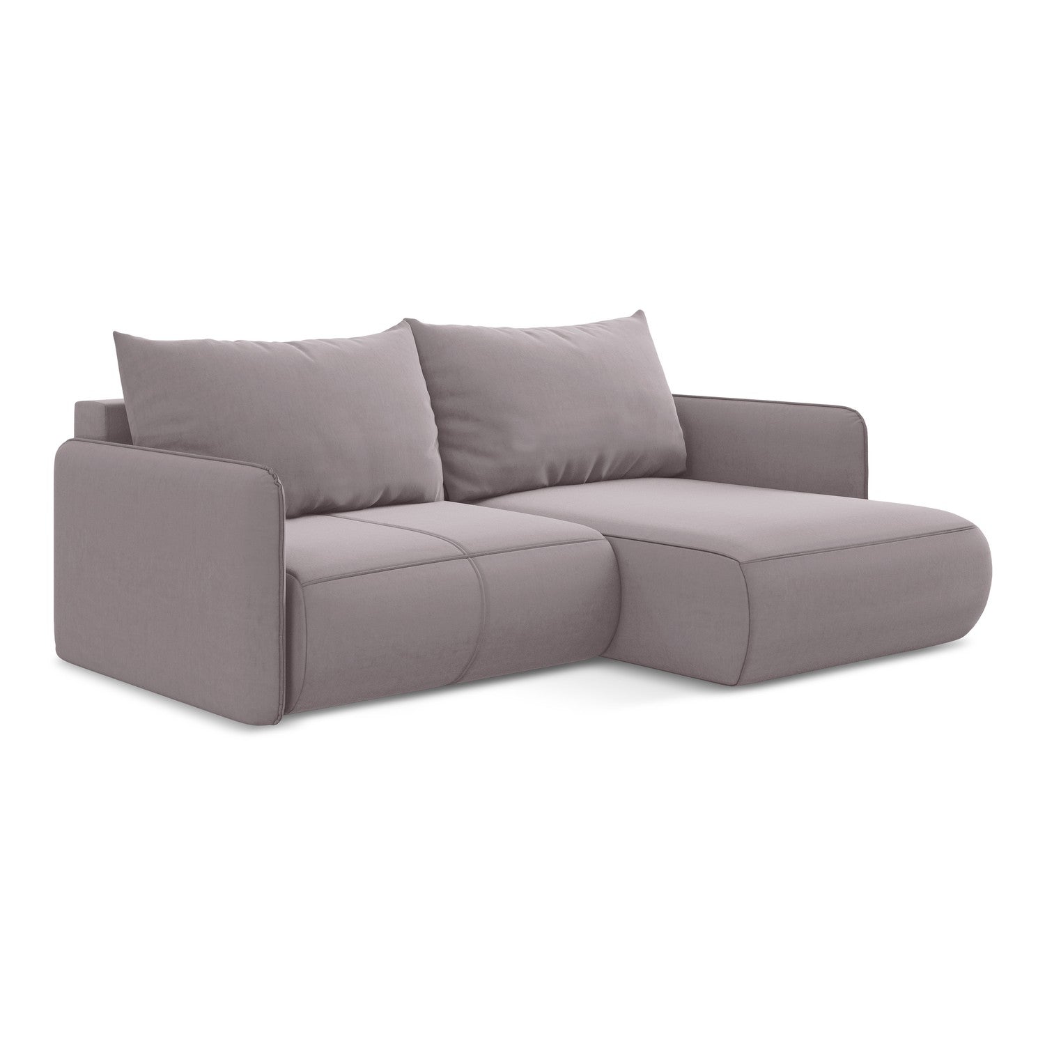 LaMiaSofa hoekbank rechts Palermo - velours - lavendel - 207x148x86