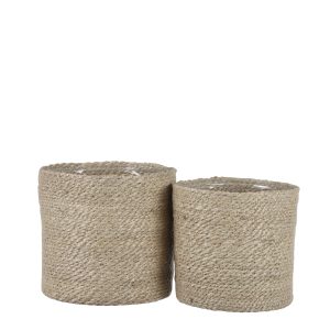 Mica Decorations Atlantic Plantenmand – Set van 2 – H20 x Ø20 cm – Jut Mica Decorations Atlantic Plantenmand – Set van 2 – H20 x Ø20 cm – Jut
