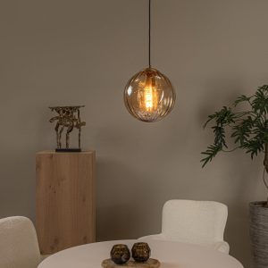 Lucide hanglamp MONSARAZ – 1xE27 – Amber Lucide hanglamp MONSARAZ – 1xE27 – Amber
