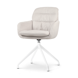 Nolon Nola-Mia Eetkamerstoel Beige – Draaibaar – Armleuning – Wit Nolon Nola-Mia Eetkamerstoel Beige – Draaibaar – Armleuning – Wit