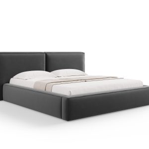 Micadoni Opbergbed met hoofdeinde Jodie 180x200cm, flueel, grijs – 228 Micadoni Opbergbed met hoofdeinde Jodie 180x200cm, flueel, grijs – 228