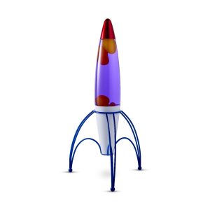 Lighto | Raket lavalamp | paarse vloeistof met gele lava Lighto | Raket lavalamp | paarse vloeistof met gele lava