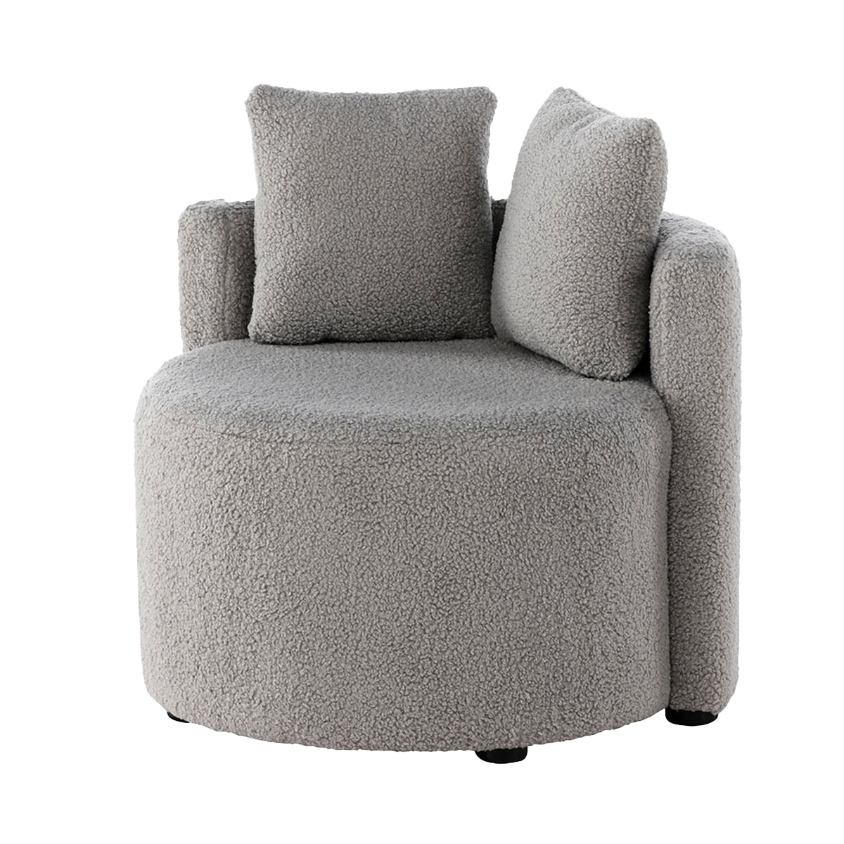Nest living Elina ronde teddystof kinderfauteuil grijs