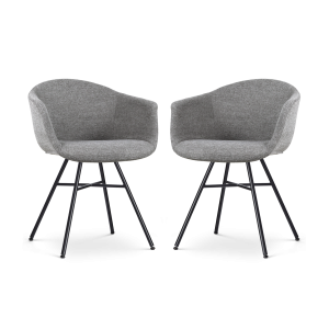 Nolon Noa-Otis Eetkamerstoelen Set van 2 – Donkergrijs – Zwarte Poten Nolon Noa-Otis Eetkamerstoelen Set van 2 – Donkergrijs – Zwarte Poten
