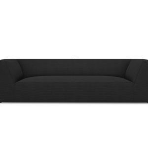 Micadoni Bank Ruby 3-zits, structurele stof, zwart – 93x232x69cm Micadoni Bank Ruby 3-zits, structurele stof, zwart – 93x232x69cm
