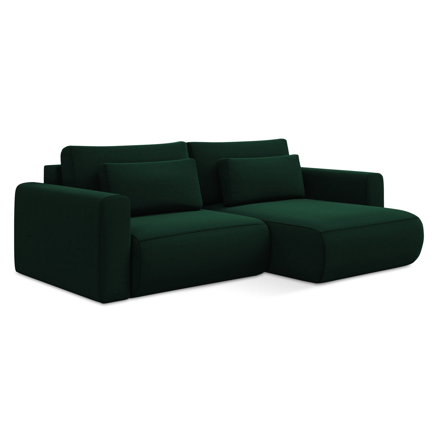 LaMiaSofa hoekbank rechts Perugia - velours - flessengroen - 240x149x8