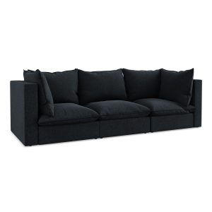 LaMiaSofa 3-zits bank Ravenna – velours – koningsblauw – 255x90x77