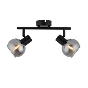 Lighto | Plafondspot zwart met smoke glas 2-lichts | Juna Lighto | Plafondspot zwart met smoke glas 2-lichts | Juna