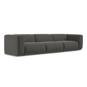 LaMiaSofa 4-zits bank Bari – velours – staal – 319x89x70